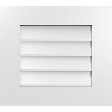 Ekena Millwork Vertical Surface Mount PVC Gable Vent: Non-Functional, w/ 3-1/2"W x 1"P Standard Frame, 20"W x 18"H GVPVE20X1801SN